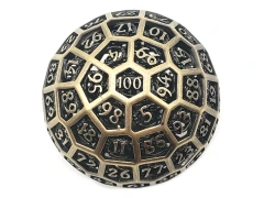 Old School Dice: D100 50mm Hollow - Dragon's Head - Ancient Gold